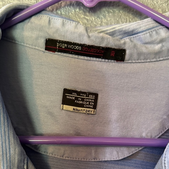 Nike Light Blue Striped Polo Shirt - Picture 2 of 4